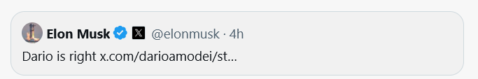 Elon Musk unterstützt Dario Amodeis Aufruf, die KI-Frontier bewusster voranzutreiben